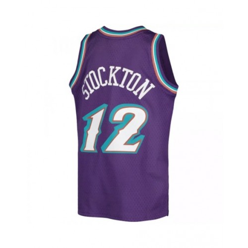 Men's Utah Jazz John Stockton #12 Mitchell & Ness Purple 91-92 Hardwood Classics Throwback Jersey