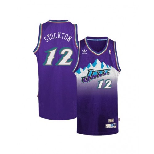 Men's Utah Jazz John Stockton #12 Adidas Purple 1996/97 Swingman NBA Jersey