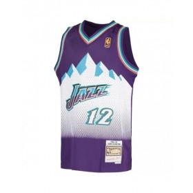 Men's Utah Jazz John Stockton #12 Mitchell & Ness Purple 91-92 Hardwood Classics Throwback Jersey