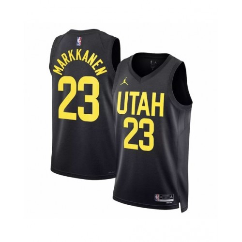 Men's Utah Jazz Lauri Markkanen #23 Jordan Brand Black 2022/23 Swingman Jersey - Statement Edition