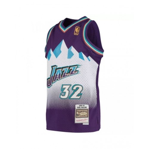 Men's Utah Jazz Karl Malone #32 Mitchell & Ness Purple 1996/97 Swingman NBA Jersey