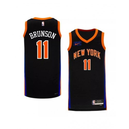 Men's New York Knicks Jalen Brunson #11 Nike Black 2022/23 Swingman Jersey - City Edition