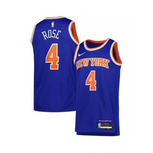 Men's New York Knicks Derrick Rose #4 Blue 2022/23 Swingman Jersey - Icon Edition