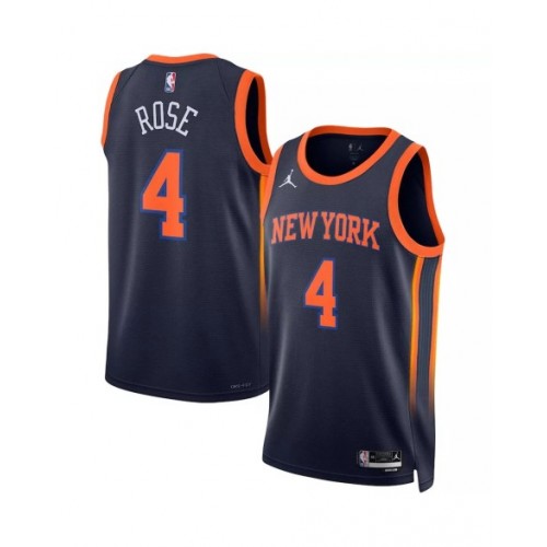 Men's New York Knicks Derrick Rose #4 Jordan Brand Navy 2022/23 Swingman Jersey - Statement Edition