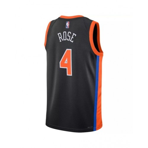 Men's New York Knicks Derrick Rose #4 Nike Black 2022/23 Swingman Jersey - City Edition