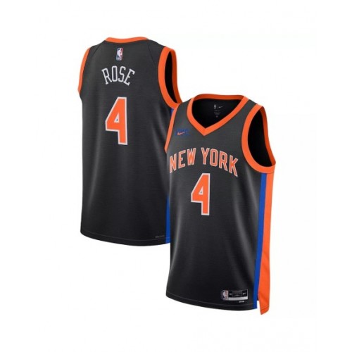 Men's New York Knicks Derrick Rose #4 Nike Black 2022/23 Swingman Jersey - City Edition