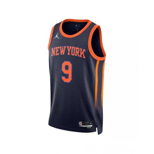 Men's New York Knicks RJ Barrett #9 Jordan Brand Navy 2022/23 Swingman Jersey - Statement Edition