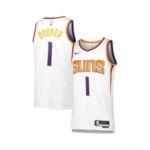 Men's Phoenix Suns Devin Booker #1 White 22/23 Swingman Jersey - Association Edition