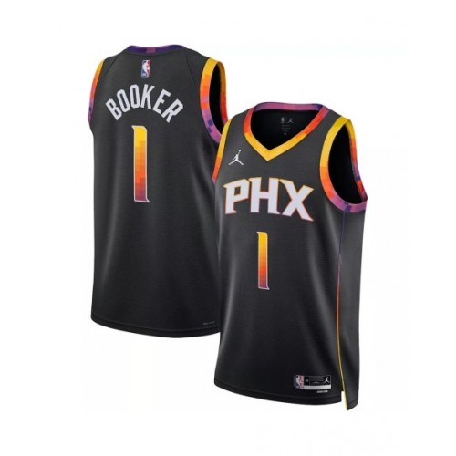 Men's Phoenix Suns Devin Booker #1 Jordan Brand Black 2022/23 Swingman Jersey - Statement Edition