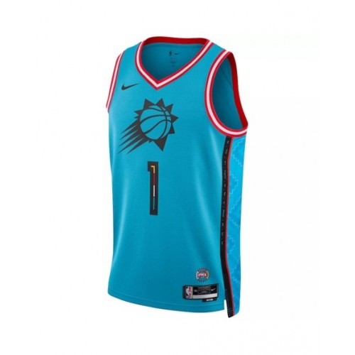 Men's Phoenix Suns Devin Booker #1 Nike Turquoise 2022/23 Swingman Jersey - City Edition