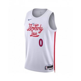 Men's Philadelphia 76ers Tyrese Maxey #0 Nike White 2022/23 Swingman Jersey - City Edition