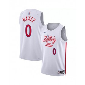 Men's Philadelphia 76ers Tyrese Maxey #0 Nike White 2022/23 Swingman Jersey - City Edition