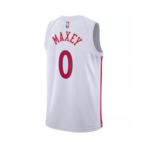 Men's Philadelphia 76ers Tyrese Maxey #0 Nike White 2022/23 Swingman Jersey - City Edition