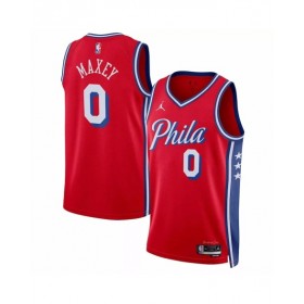 Men's Philadelphia 76ers Tyrese Maxey #0 Jordan Brand Red 2022/23 Swingman Jersey - Statement Edition