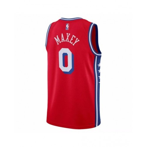 Men's Philadelphia 76ers Tyrese Maxey #0 Jordan Brand Red 2022/23 Swingman Jersey - Statement Edition