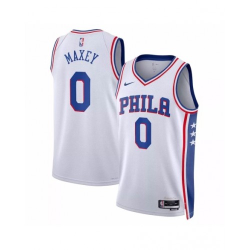 Men's Philadelphia 76ers Tyrese Maxey #0 White 2022/23 Swingman Jersey - Association Edition