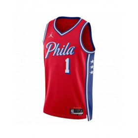 Men's Philadelphia 76ers James Harden #1 Jordan Brand Red 2022/23 Swingman Jersey - Statement Edition