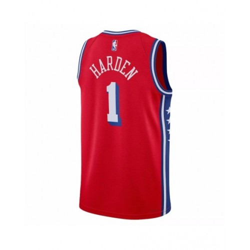 Men's Philadelphia 76ers James Harden #1 Jordan Brand Red 2022/23 Swingman Jersey - Statement Edition