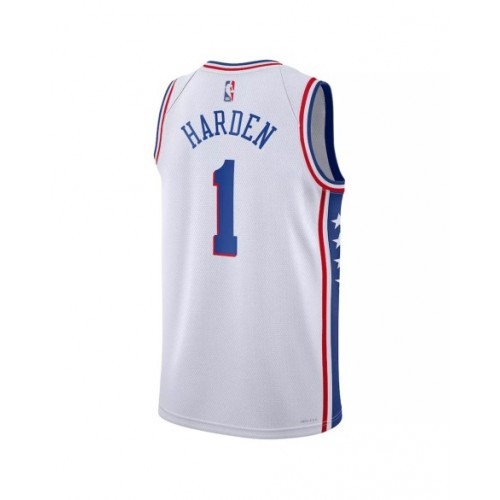 Men's Philadelphia 76ers James Harden #1 White 22/23 Swingman Jersey - Association Edition