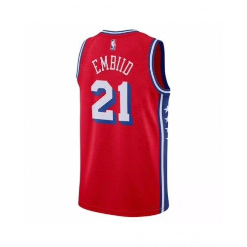 Men's Philadelphia 76ers Joel Embiid Jordan Brand Red 2022/23 Swingman Jersey - Statement Edition