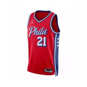 Men's Philadelphia 76ers Joel Embiid Jordan Brand Red 2022/23 Swingman Jersey - Statement Edition