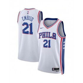 Men's Philadelphia 76ers Joel Embiid #21 White 22/23 Swingman Jersey - Association Edition