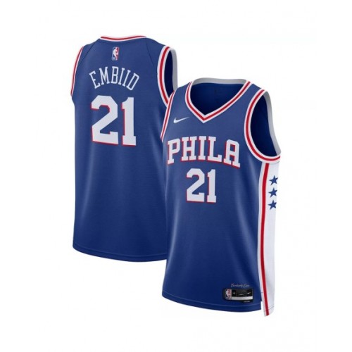 Men's Philadelphia 76ers Joel Embiid #21 Nike Royal 2022/23 Swingman Jersey - Icon Edition