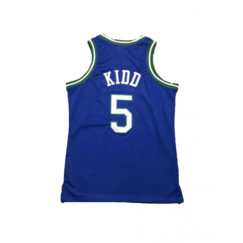 Men's Dallas Mavericks Kidd #5 Mitchell & Ness Blue 1994/95 Swingman NBA Jersey