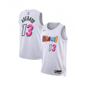 Men's Miami Heat Bam Adebayo #13 Nike White 2022/23 Swingman Jersey - City Edition