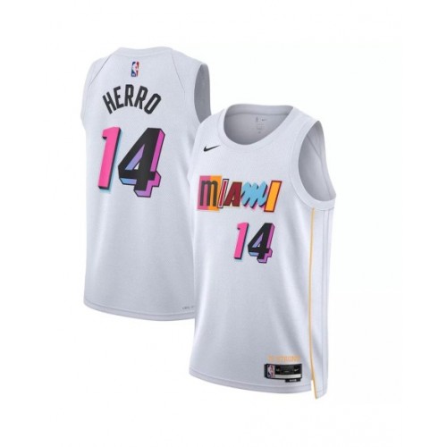 Men's Miami Heat Tyler Herro #14 Nike White 2022/23 Swingman Jersey - City Edition