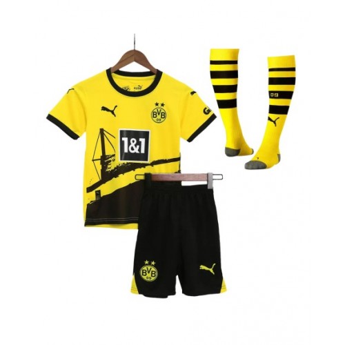 Youth Borussia Dortmund Jersey Whole Kit 202324 Home