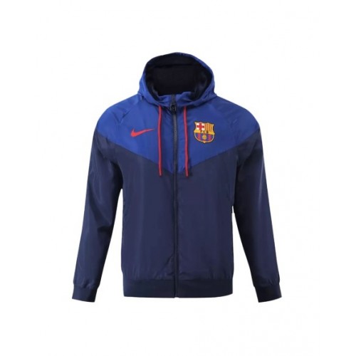 Barcelona Hoodie Windbreaker Jacket 2023/24 - Navy