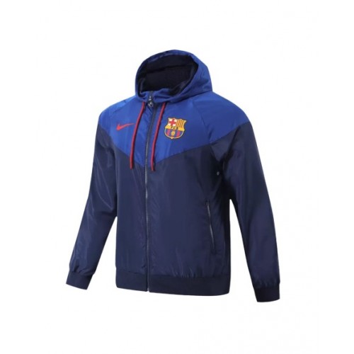 Barcelona Hoodie Windbreaker Jacket 2023/24 - Navy