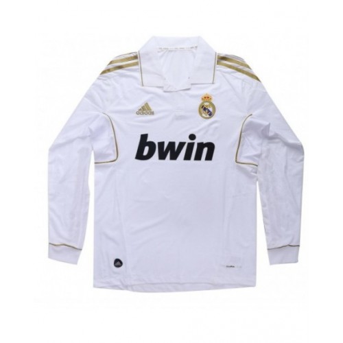 Real Madrid Home Jersey Retro 201112 By Adidas Long Sleeve