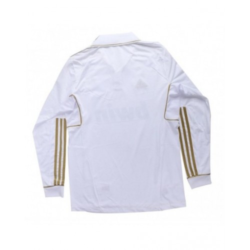 Real Madrid Home Jersey Retro 201112 By Adidas Long Sleeve