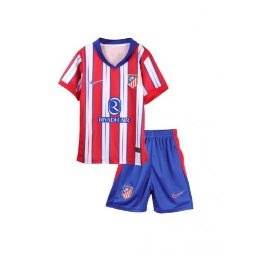 Atletico Madrid Home Soccer Jersey Kit 2024/25 Kids(Jersey+Shorts)