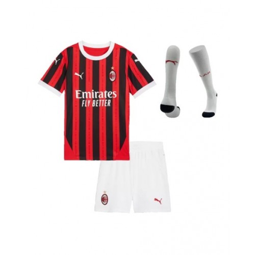 AC Milan Home Jersey Kit 2024/25 Kids(Jersey+Shorts+Socks)