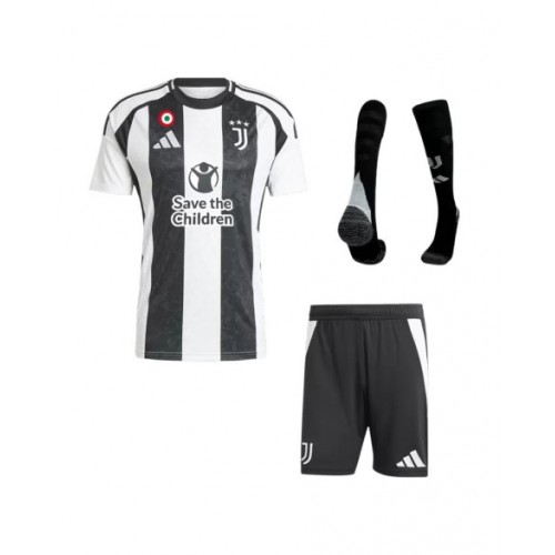 Juventus Home Soccer Jersey Kit 2024/25 (Jersey+Shorts+Socks) - Save The Children Sponsor