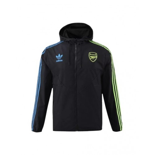 Arsenal Hoodie Windbreaker Jacket 2023/24 - Black