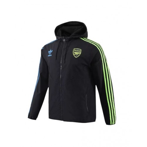 Arsenal Hoodie Windbreaker Jacket 2023/24 - Black