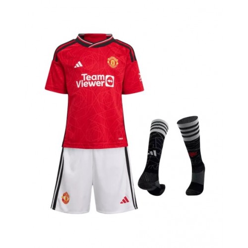 Youth Manchester United Jersey Whole Kit 2023/24 Home