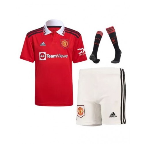 Youth Manchester United Jersey Whole Kit 2022/23 Home