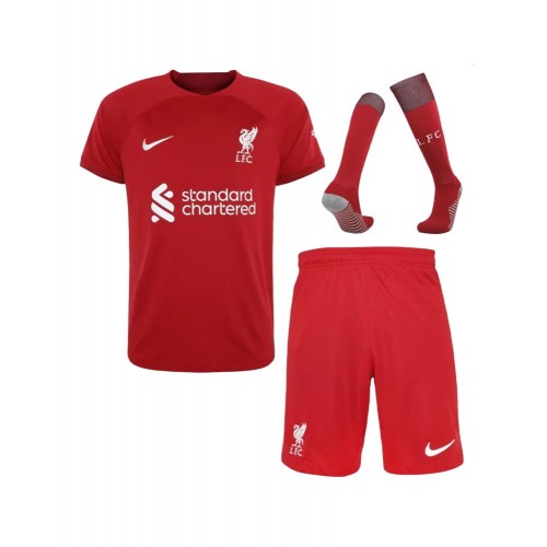 Youth Liverpool Jersey Whole Kit 202223 Home