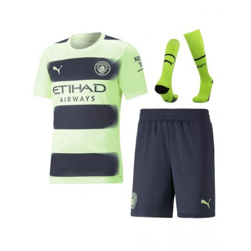 Youth Manchester City Jersey Whole Kit 2022/23 Third