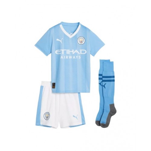 Youth Manchester City Jersey Whole Kit 202324 Home