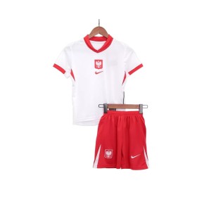 Poland Home Jersey Kit EURO 2024 Kids(Jersey+Shorts)