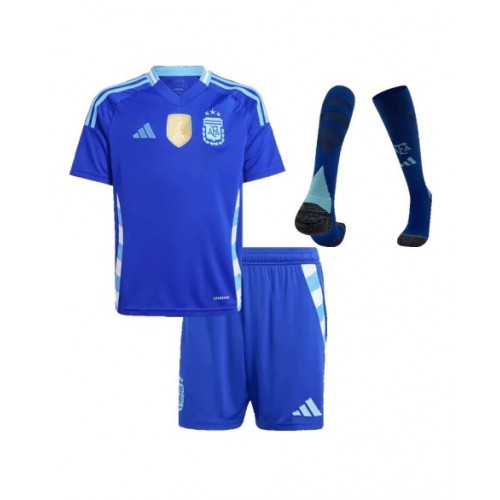 Argentina Away Jersey Kit Copa America 2024 Kids(Jersey+Shorts+Socks)