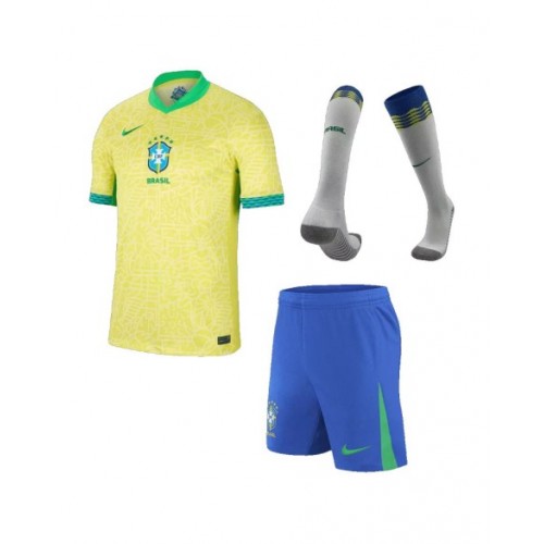 Brazil Home Jersey Kit Copa America 2024 (Jersey+Shorts+Socks)