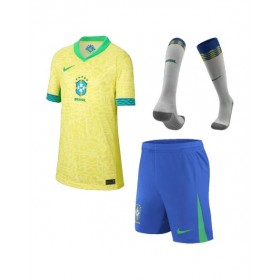 Brazil Home Jersey Kit Copa America 2024 Kids(Jersey+Shorts+Socks)