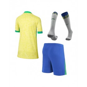 Brazil Home Jersey Kit Copa America 2024 Kids(Jersey+Shorts+Socks)